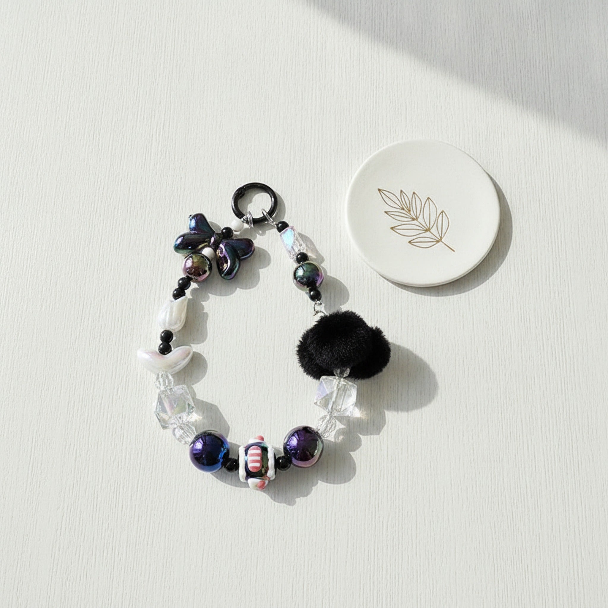 Dopamine Beaded Phone Charm Strap - Black – tech (view 2)