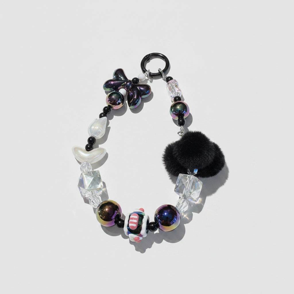 Dopamine Beaded Phone Charm Strap - Black – tech (view 1)