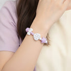 Dopamine Beaded Phone Charm Strap - Purple And White – tech (view 3)