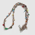 Beaded Butterfly Phone Strap with Bows - Rainbow Beads Cream