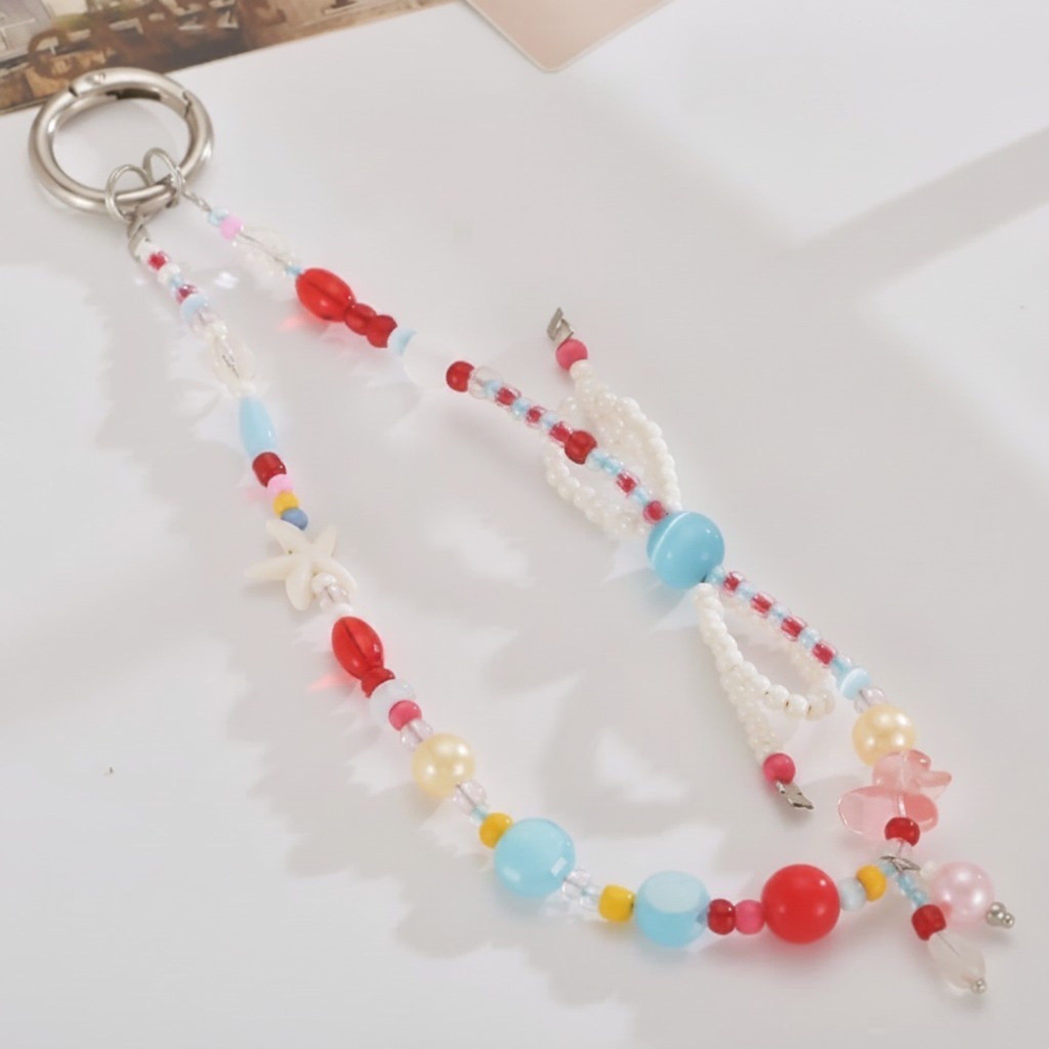 Playful Beaded Ocean Charm Keychain – apparel accessories (view 1)