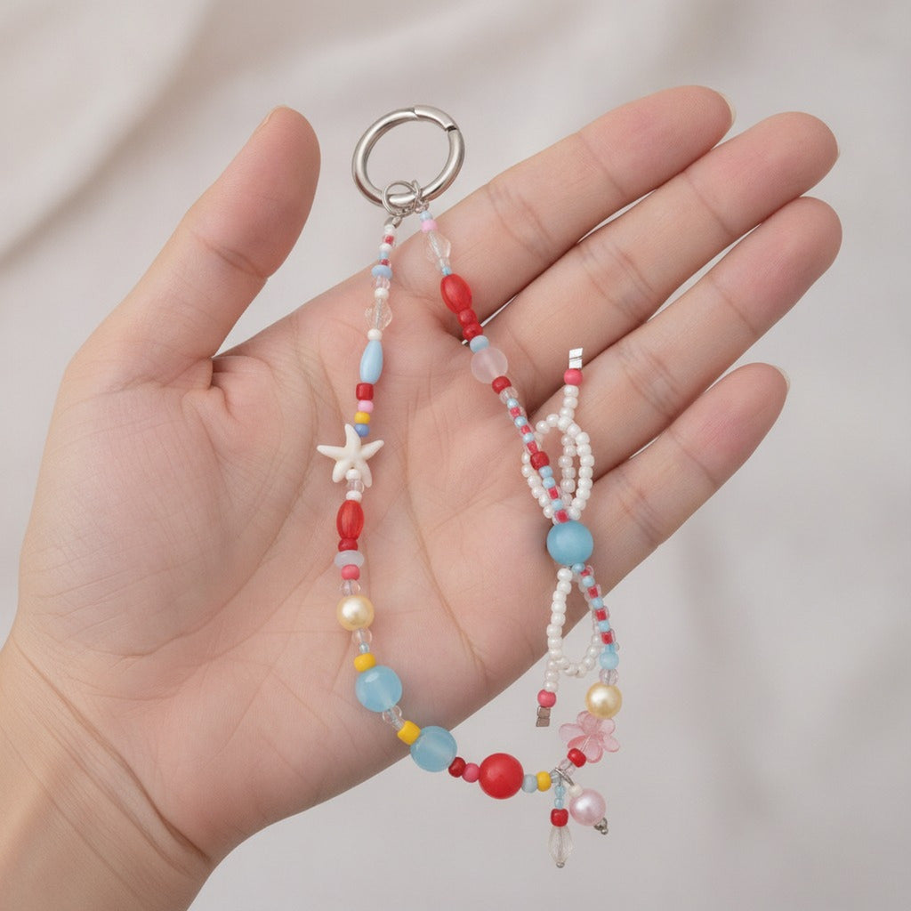 Playful Beaded Ocean Charm Keychain – apparel accessories (view 4)
