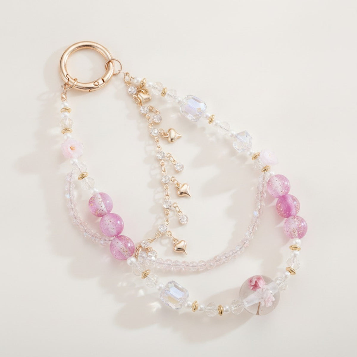 Sparkling Multi-strand Beaded Keychain Charm – jewelry (view 2)