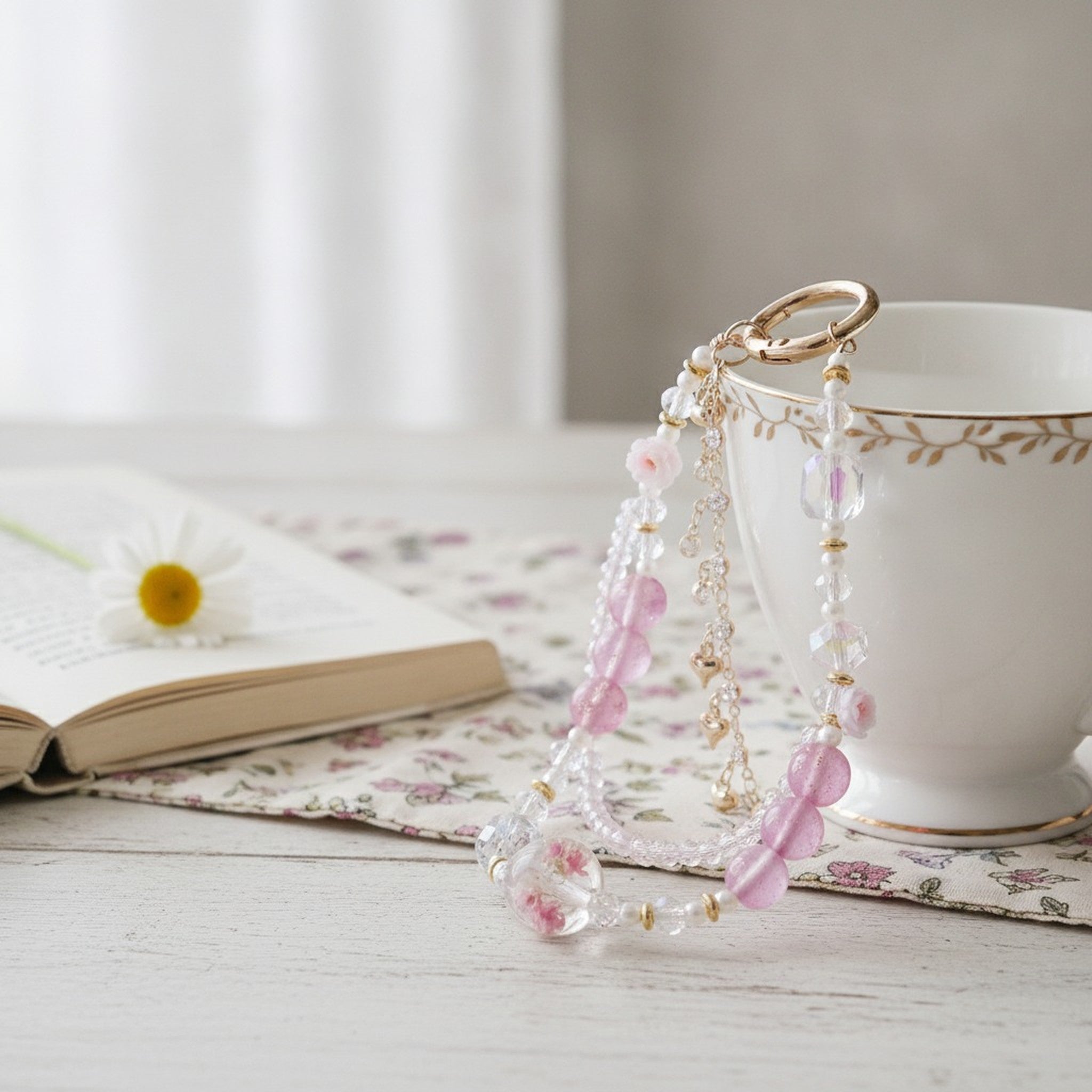 Sparkling Multi-strand Beaded Keychain Charm – jewelry (view 3)