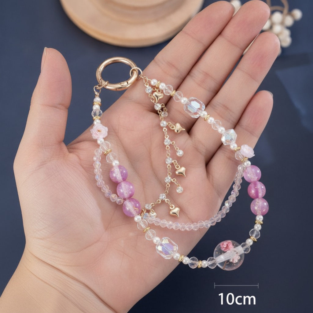 Sparkling Multi-strand Beaded Keychain Charm – jewelry (view 4)