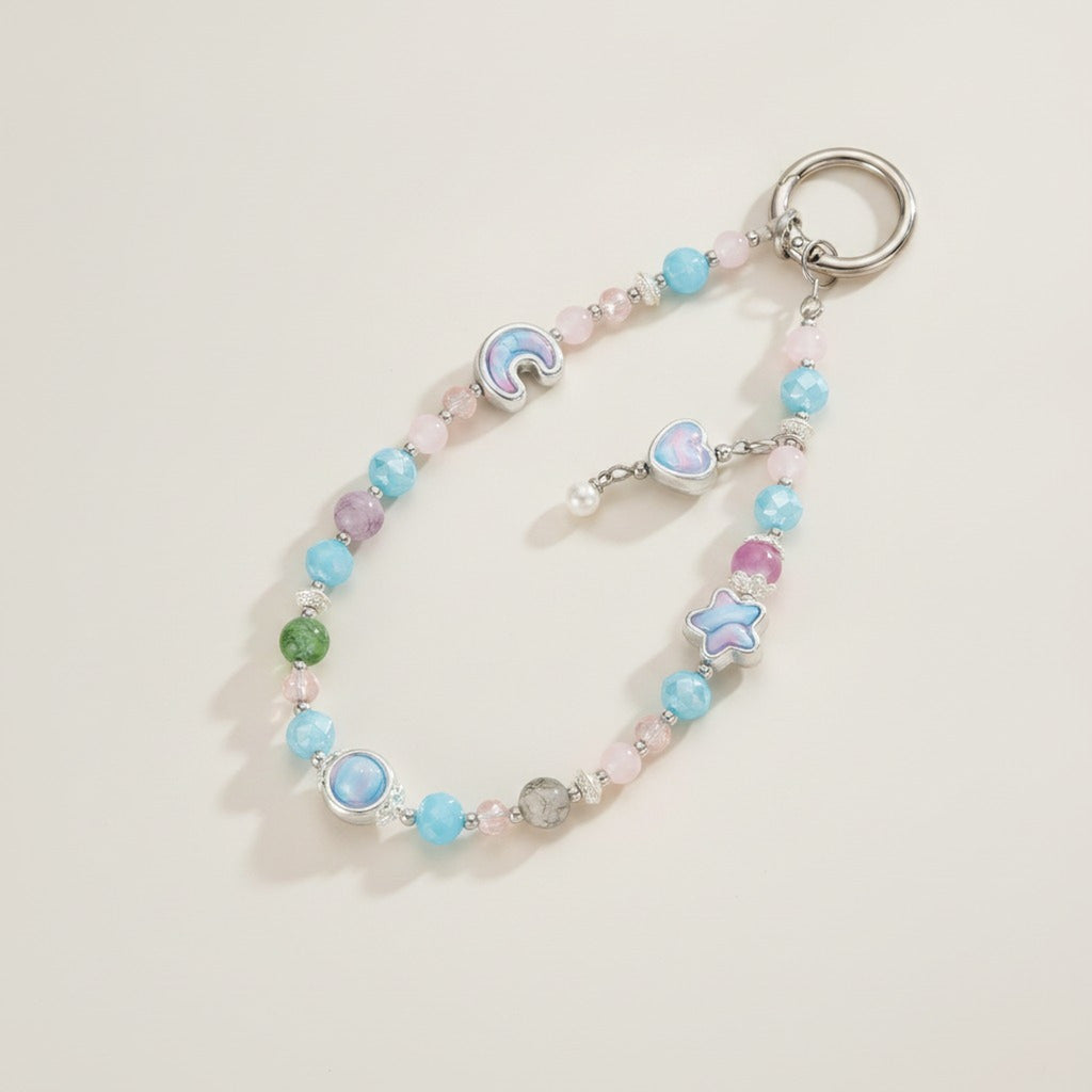 Colorful Aesthetic Beaded Bag Keychain Charm – bags & wallets (view 1)