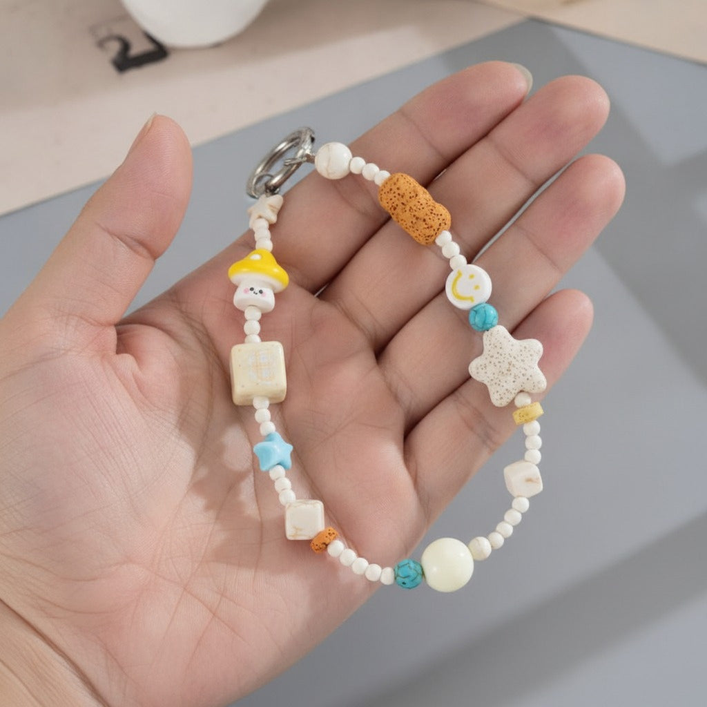 Whimsical Beaded Charm Strap Keychain – jewelry (view 4)