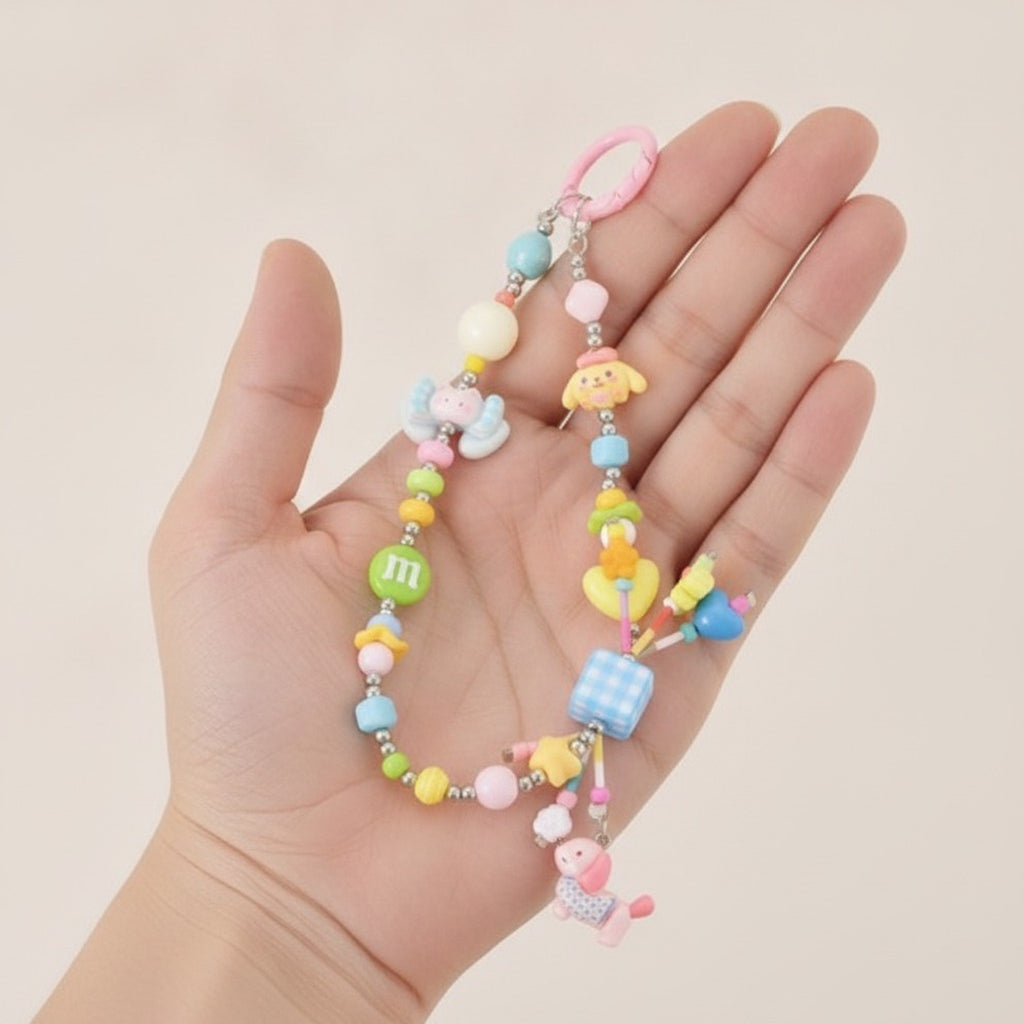 Cute Colorful Beaded Phone Bag Charm – novelty & toys (view 4)