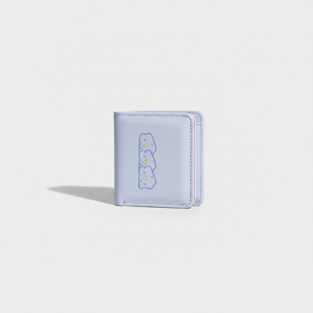 Lavender Puffy Cloud Embroidered Bi-Fold Wallet