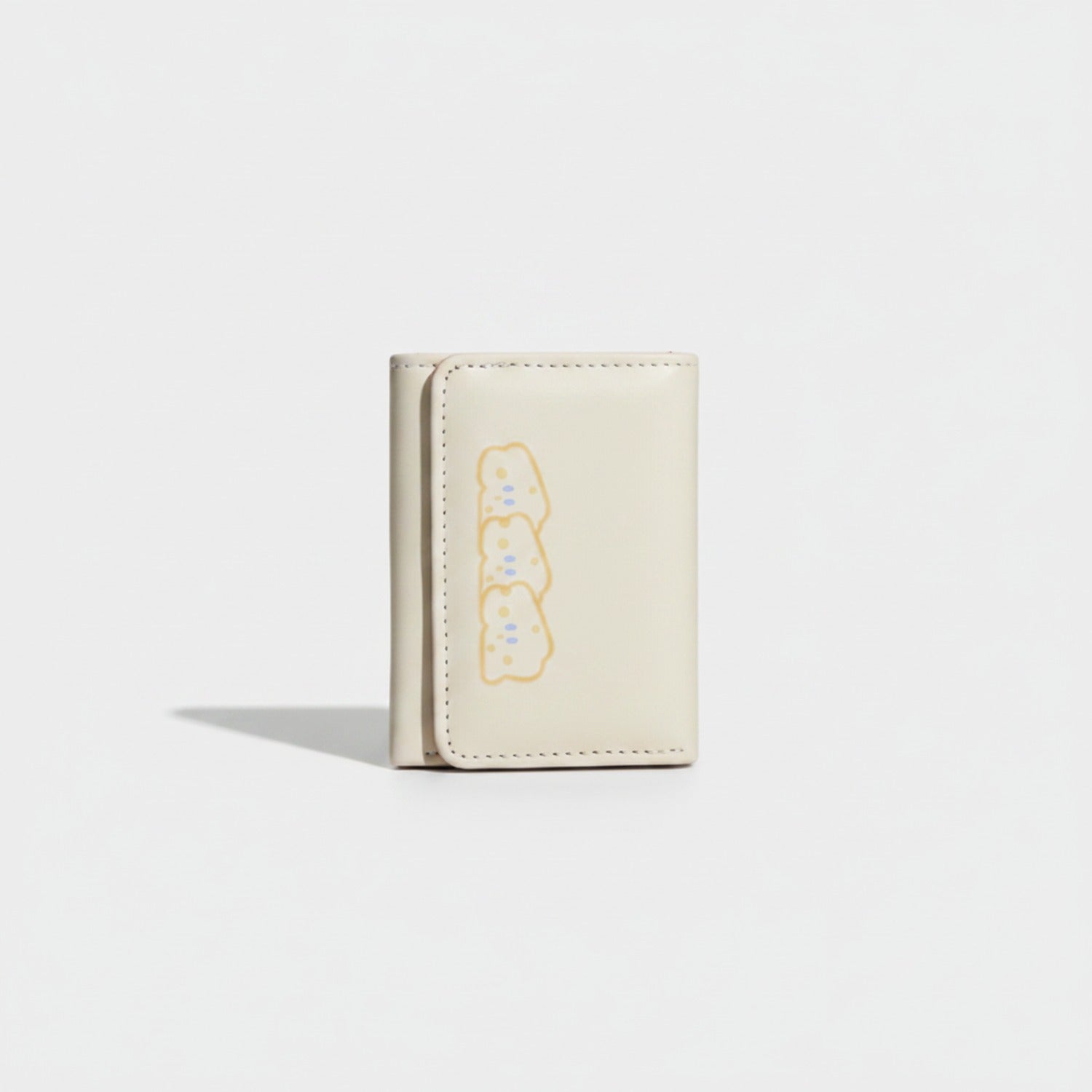 Cream Puppy Outline Trifold Card Wallet