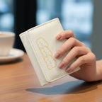 Cream Puppy Outline Trifold Card Wallet