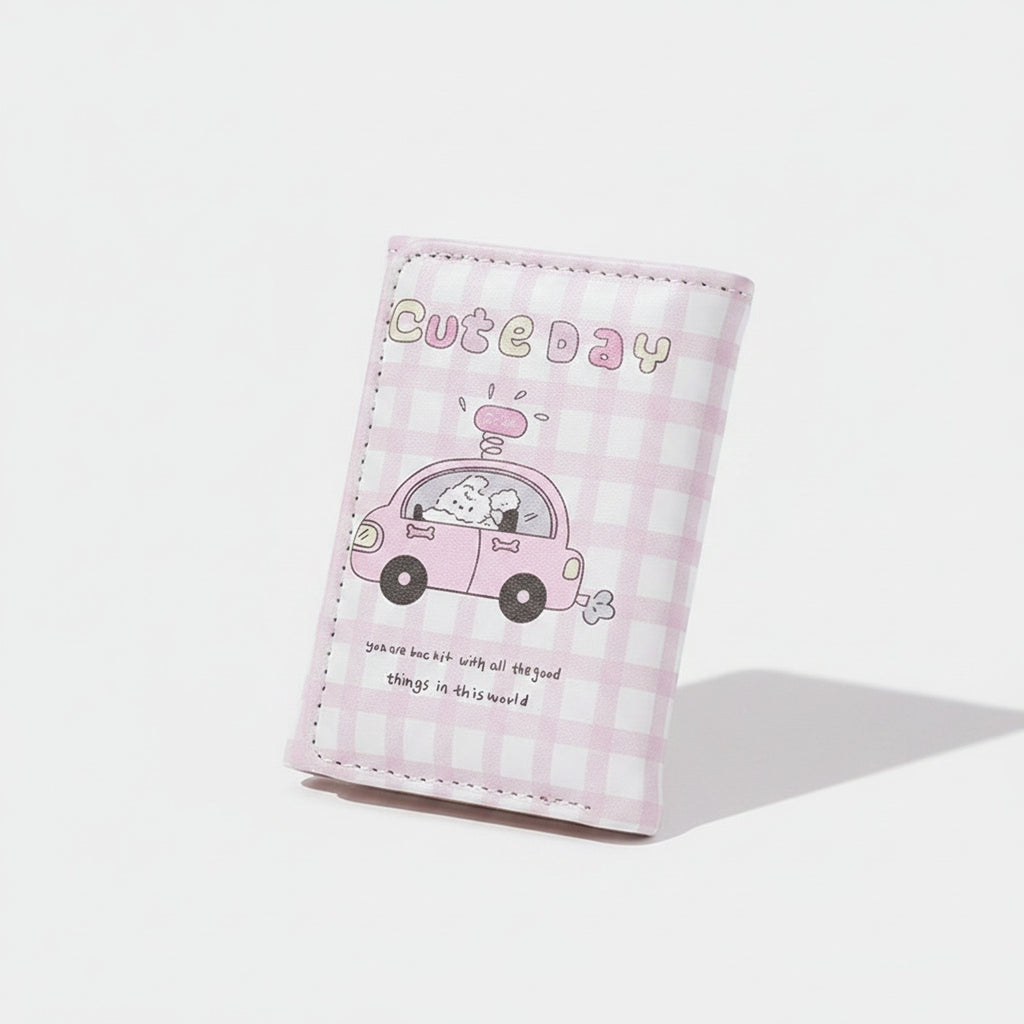 Pink Gingham Cute Day Card Holder Wallet – bags & wallets (view 1)