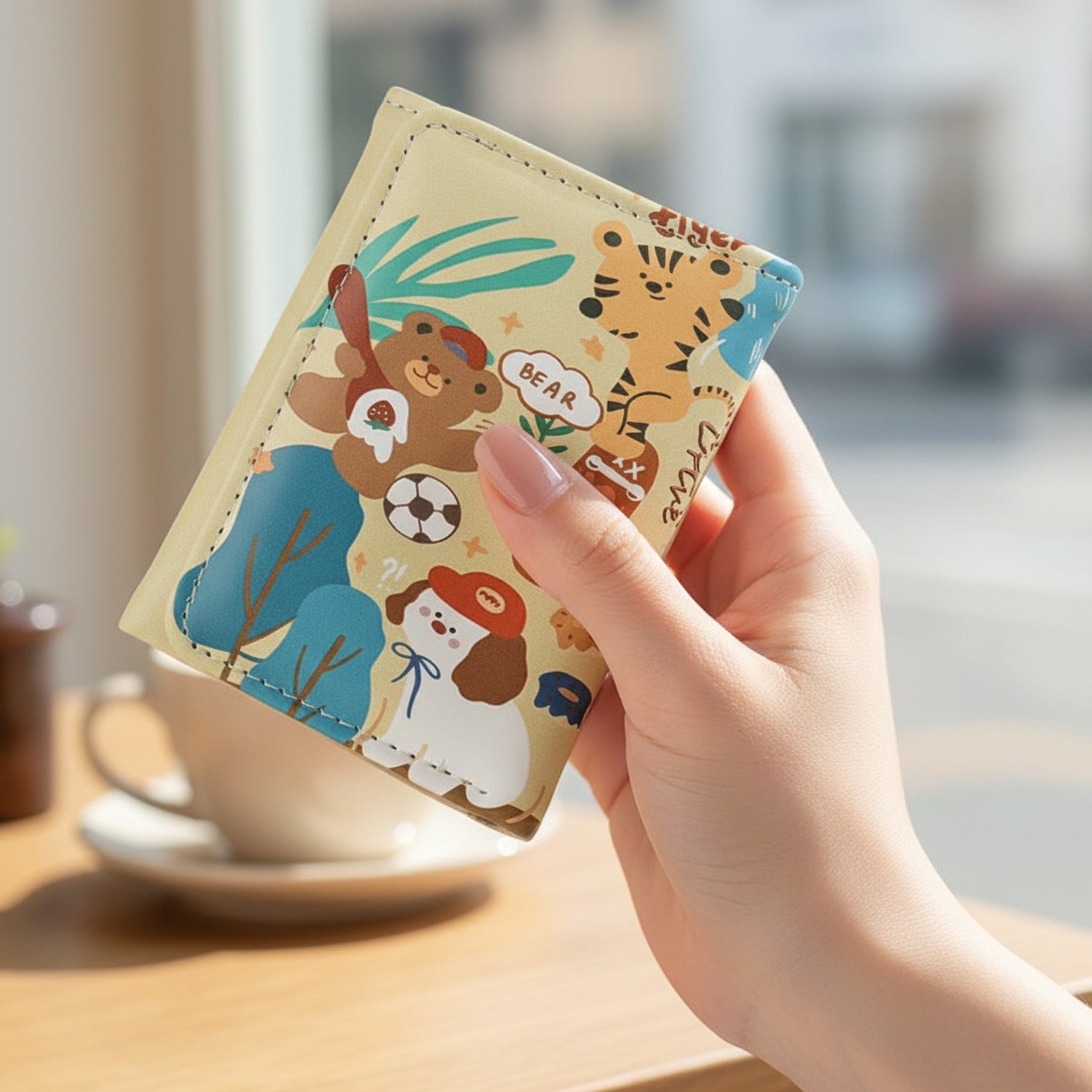 Cute Animal Printed Card Holder Wallet