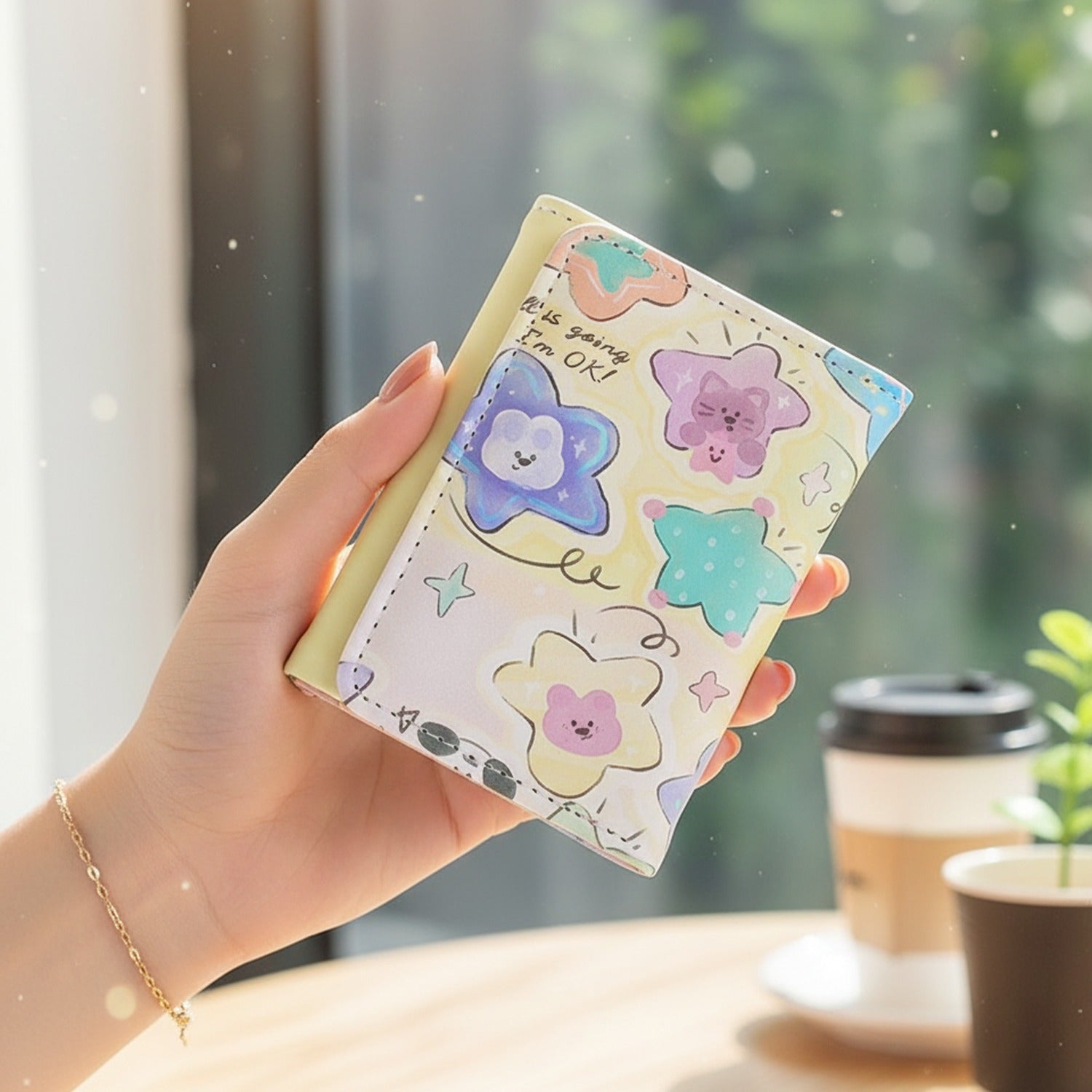 Pastel Flower Star Trifold Wallet