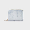 Marble Zip Wallet Light Blue Compact