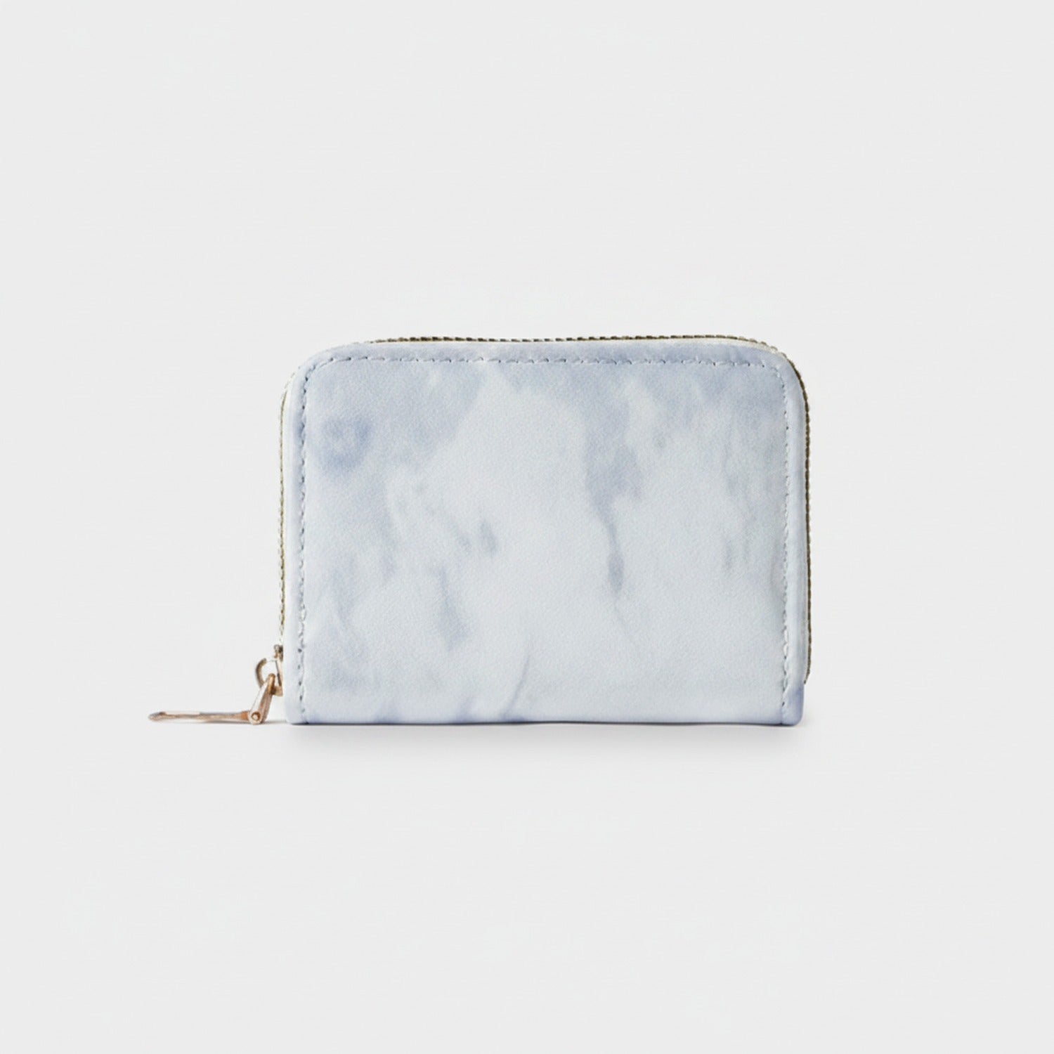 Marble Zip Wallet Light Blue Compact