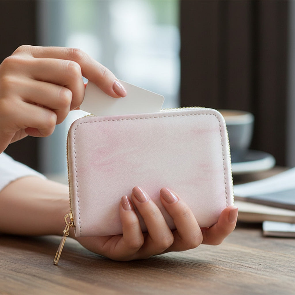 Pastel Pink Tie-Dye Zip Wallet