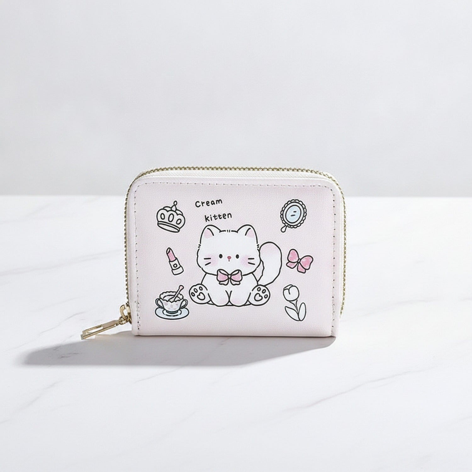 Pastel Pink Tie-Dye Zip Wallet