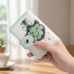 Succulent Plant Floral Mint Card Holder Wallet