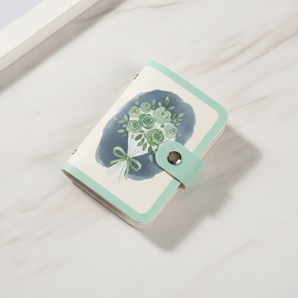 Succulent Plant Floral Mint Card Holder Wallet – bags & wallets (view 2)