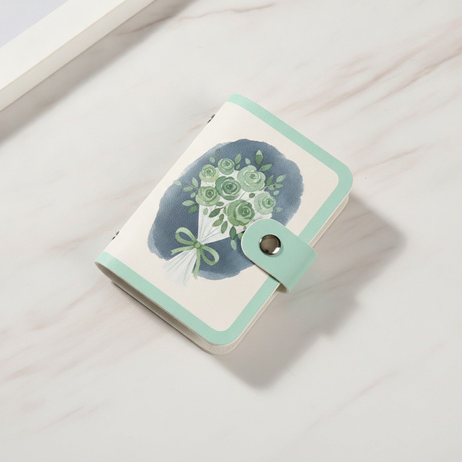 Succulent Plant Floral Mint Card Holder Wallet