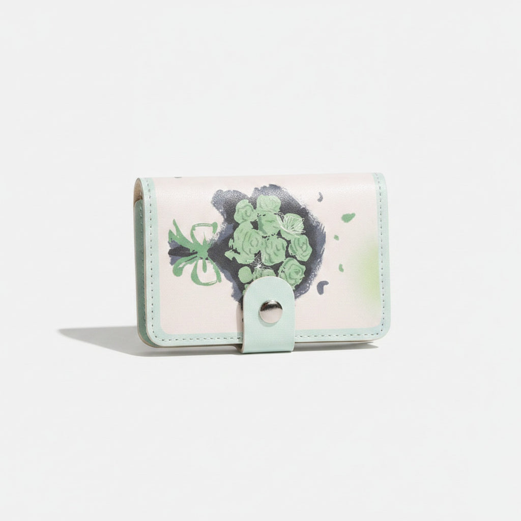 Succulent Plant Floral Mint Card Holder Wallet – bags & wallets (view 1)