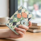 Floral Diamond Snap Card Holder Wallet
