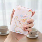 Pastel Teddy Bear Card Holder With Gold Chain Detail