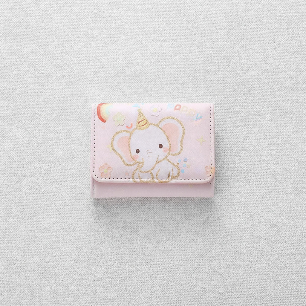 Pastel Teddy Bear Card Holder With Gold Chain Detail – bags & wallets (view 2)