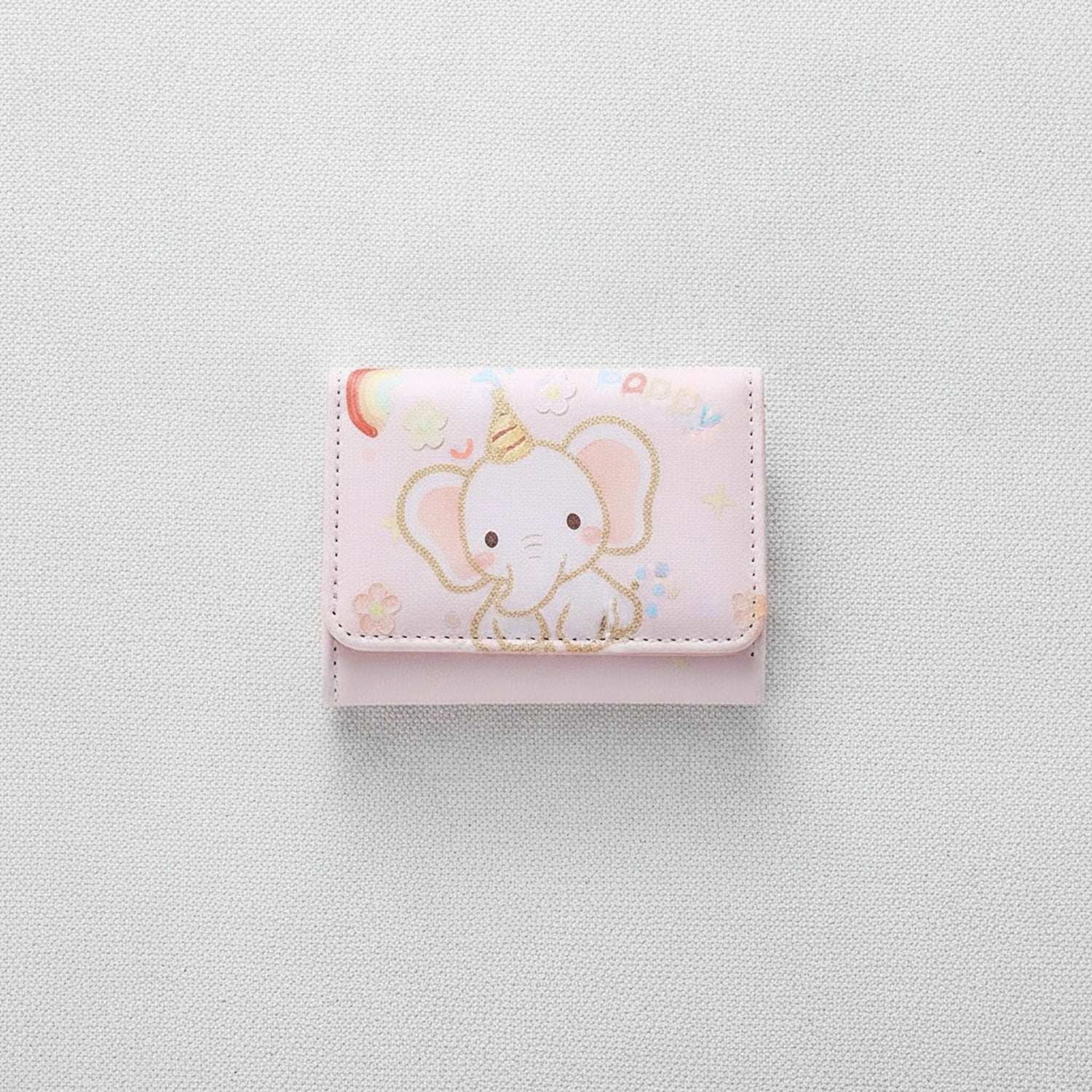 Pastel Teddy Bear Card Holder With Gold Chain Detail