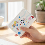 Cute Cartoon Character Tri-Fold Wallet With Colorful Balloons
