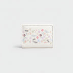 Floral Embroidered Cream Tri-Fold Wallet