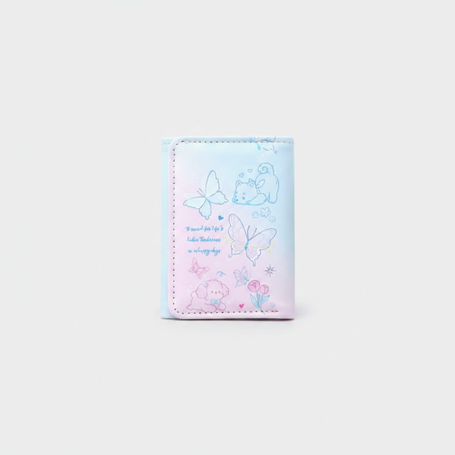 Butterfly Pastel Gradient Trifold Wallet
