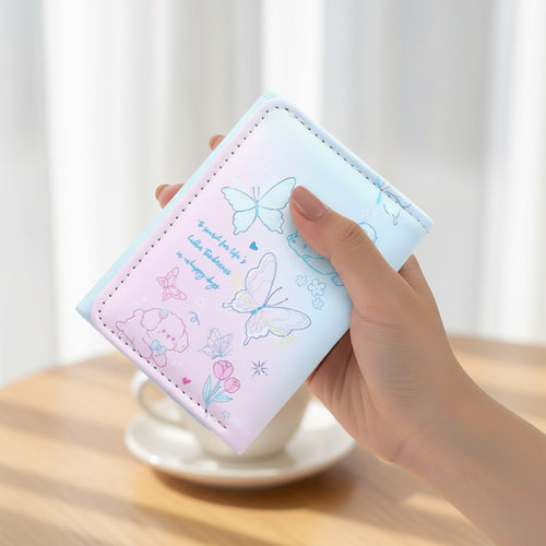 Butterfly Pastel Gradient Trifold Wallet – bags & wallets (view 2)