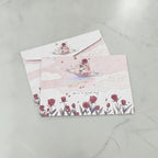 Pink Rose Flower Letter Writing Pad Set – stationery (view 2)