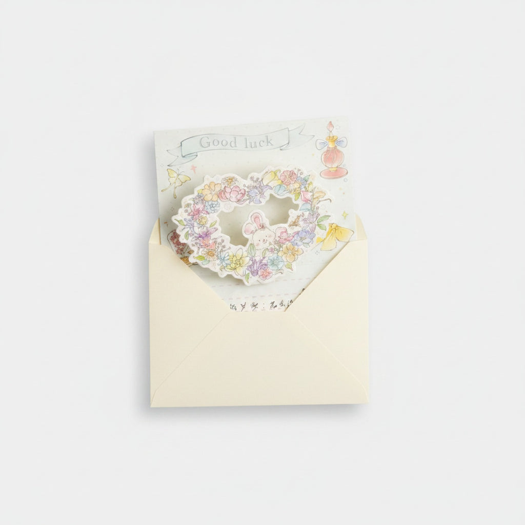 Floral Good Luck Pop-Up Greeting Card – stationery (view 1)