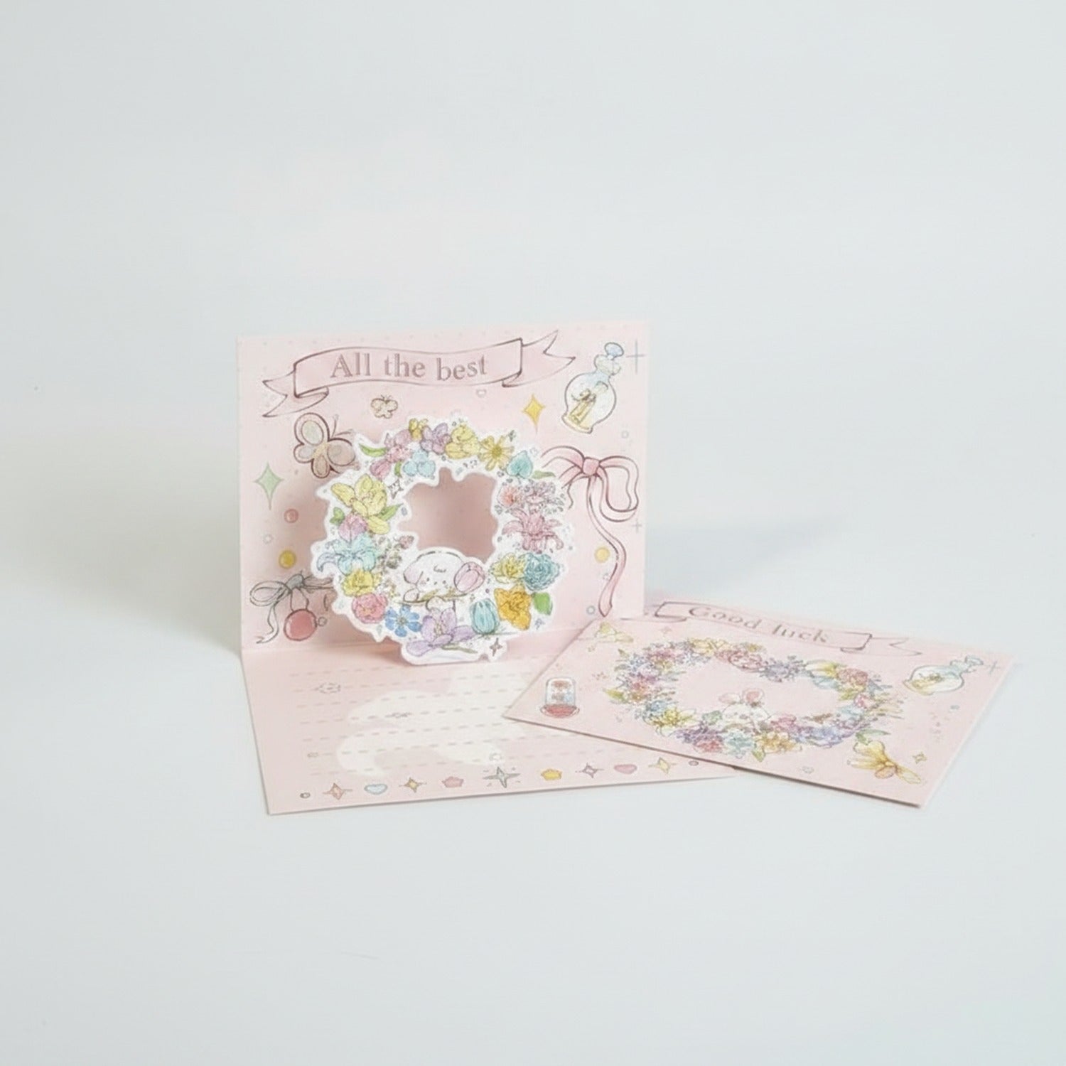 Floral Pop-Up Greeting Cards With Ribbon Bow