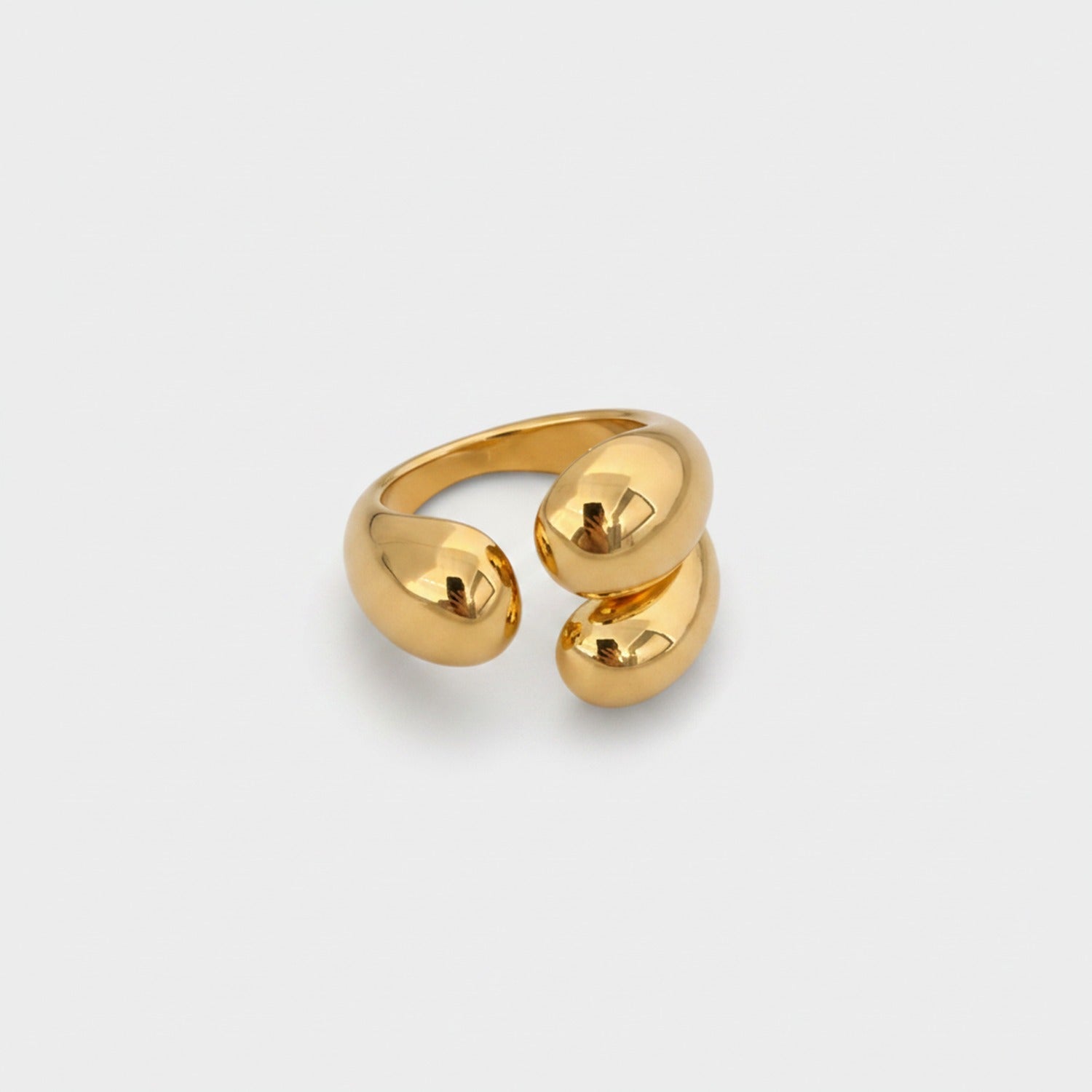Gold Chunky Bubble Statement Ring Set