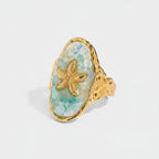 Starfish Gold Ring With Opal Stone