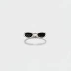 Oval Black Lens Sunglasses Ring Set