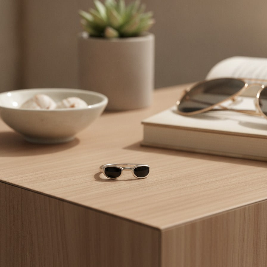 Silver Slim Sunglasses Ring – jewelry (view 2)