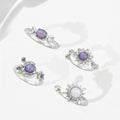 Celestial Purple Amethyst Moon Star Ring Set – jewelry (view 1)