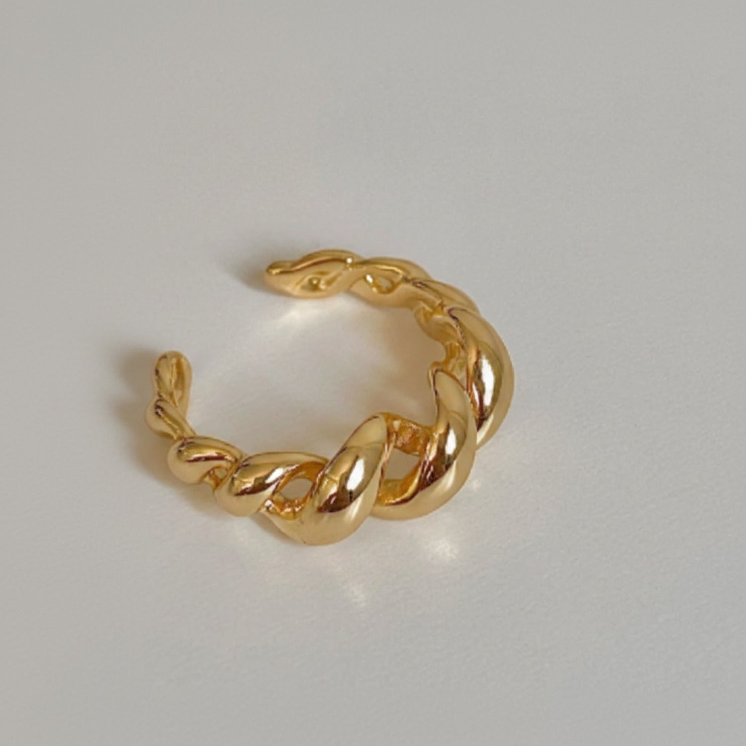 Gold Twisted Chain Link Ring Set