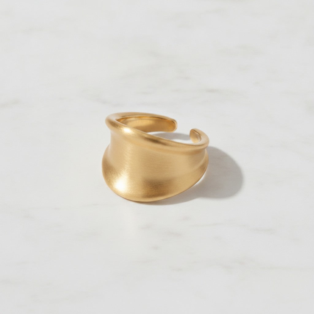 Gold Chunky Dome Cuff Ring