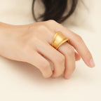 Gold Chunky Dome Cuff Ring – jewelry (view 2)