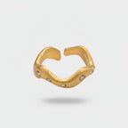 Gold Heart Ring With Diamonds