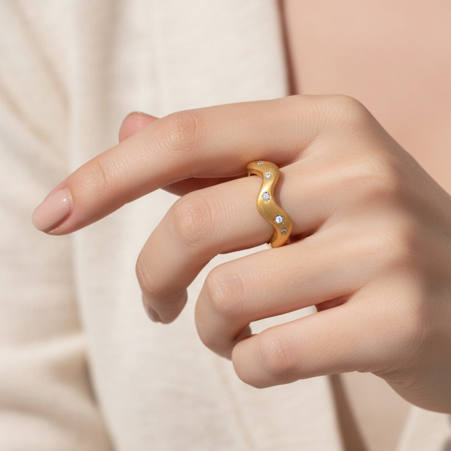 Gold Heart Ring With Diamonds