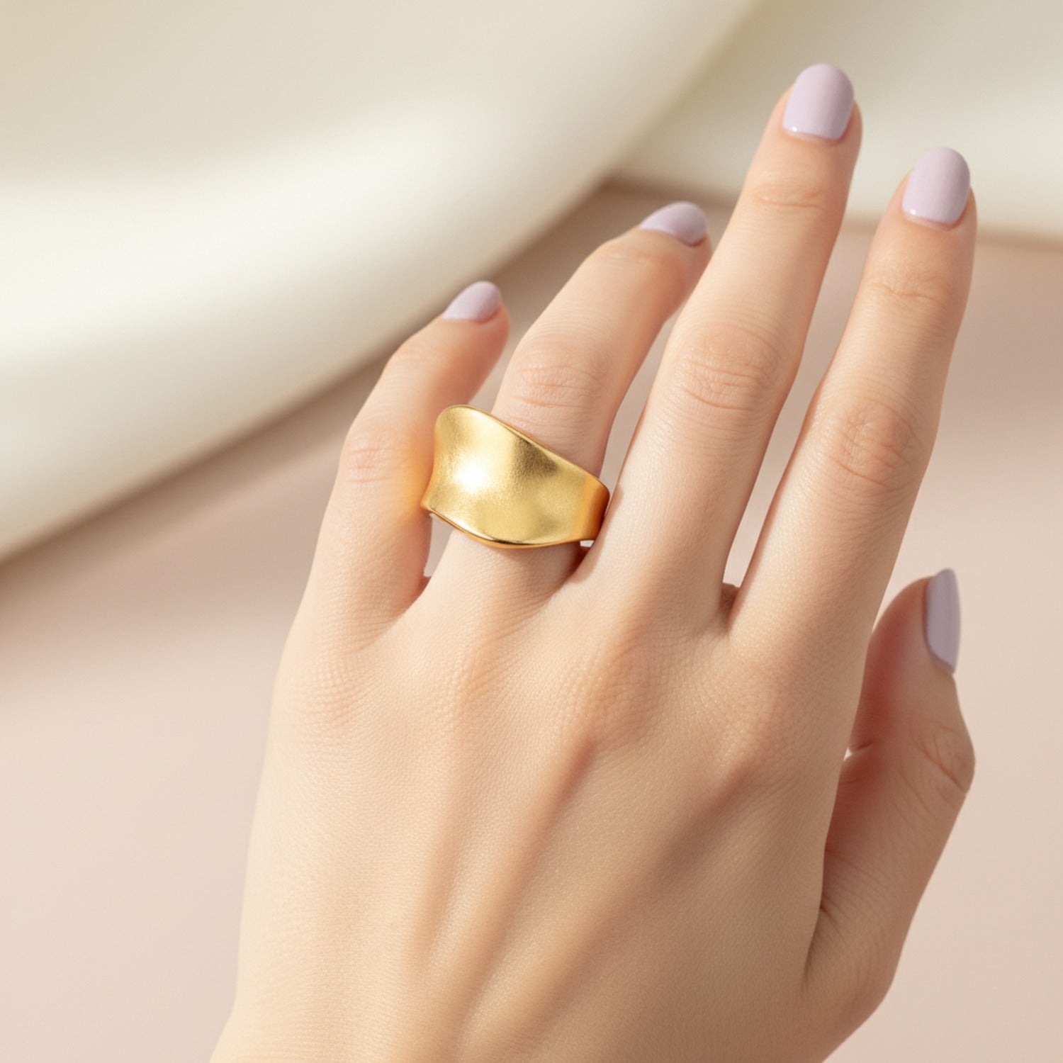 Gold Chunky Curved Open Ring