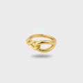 Gold Twisted Knot Ring Statement Design
