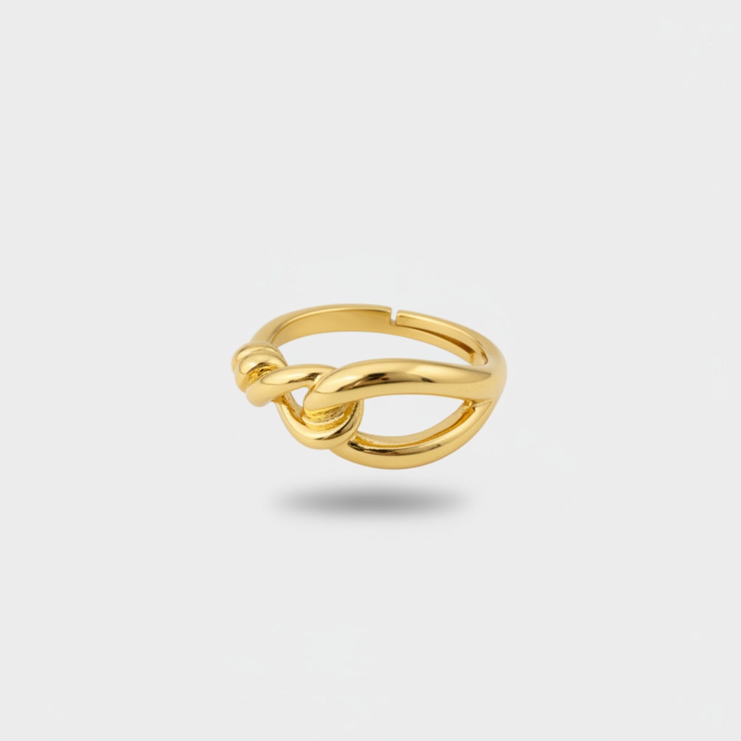 Gold Twisted Knot Ring Statement Design